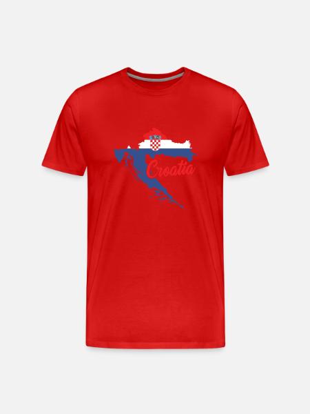 Croatie Balkans | Cadeau de vacances croate croate - T-shirt bio Premium Homme - rouge