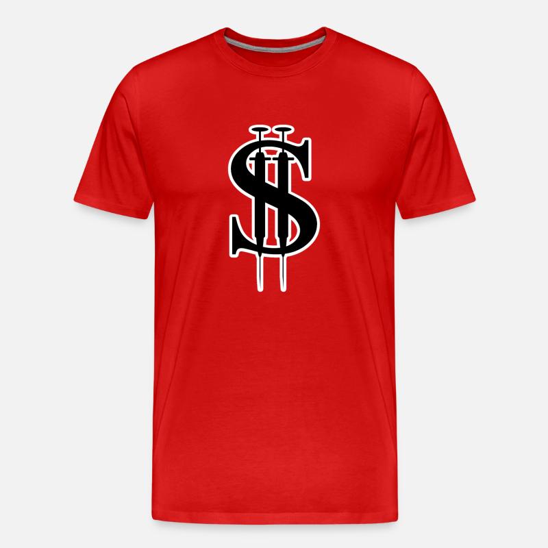 Impfstoff = Dollar - Männer Premium Bio T-Shirt - Rot