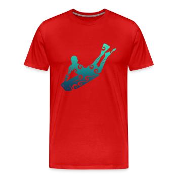 Maori Bodyboarding Surfer Polynesian Tribal Tattoo - Men's Premium Organic T-Shirt - red - Front - Damien (186cm)
