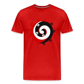 Maori Koru Maori Flagge Tribal Tattoo Geschenkidee - Männer Premium Bio T-Shirt - Rot - Vorne - Damien (186cm)