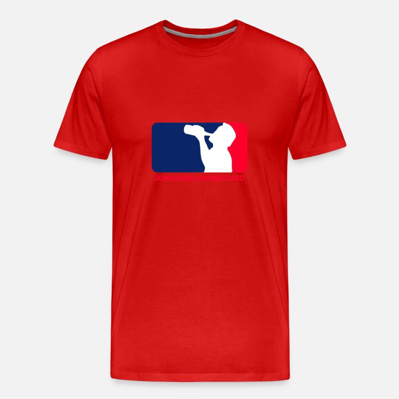 Junggesellenabschied Baseball-Style: MLB Logo - Männer Premium Bio T-Shirt - Rot
