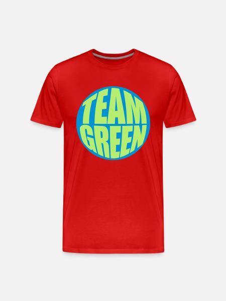 Green team logo - Men's Premium Organic T-Shirt - red