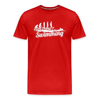 Evolution du nageur de la nageuse - T-shirt bio Premium Homme - rouge - Devant - Damien (186cm)