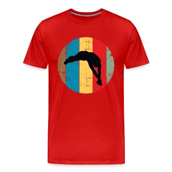 Diver / Swimming - Men's Premium Organic T-Shirt - red - Front - Damien (186cm)
