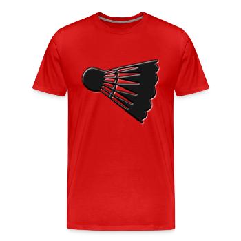Badminton Ball - Männer Premium Bio T-Shirt - Rot - Vorne - Damien (186cm)