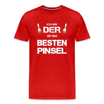 Anstreicher Maler bester Pinsel Geschenk lustig - Männer Premium Bio T-Shirt - Rot - Vorne - Damien (186cm)