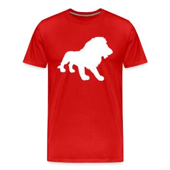 lion - T-shirt bio Premium Homme - rouge - Devant - Damien (186cm)