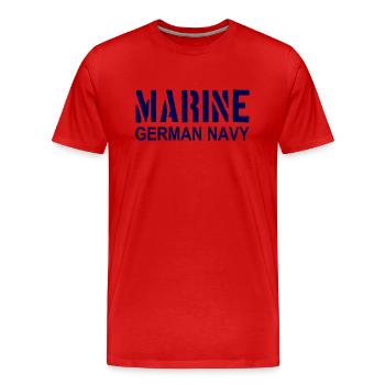 Marine - German Navy - Militär - Seefahrt Schiffe - Männer Premium Bio T-Shirt - Rot - Vorne - Damien (186cm)