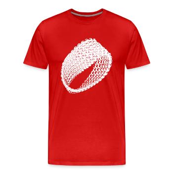 Surface plane géométrique vintage Möbius loop - T-shirt bio Premium Homme - rouge - Devant - Damien (186cm)