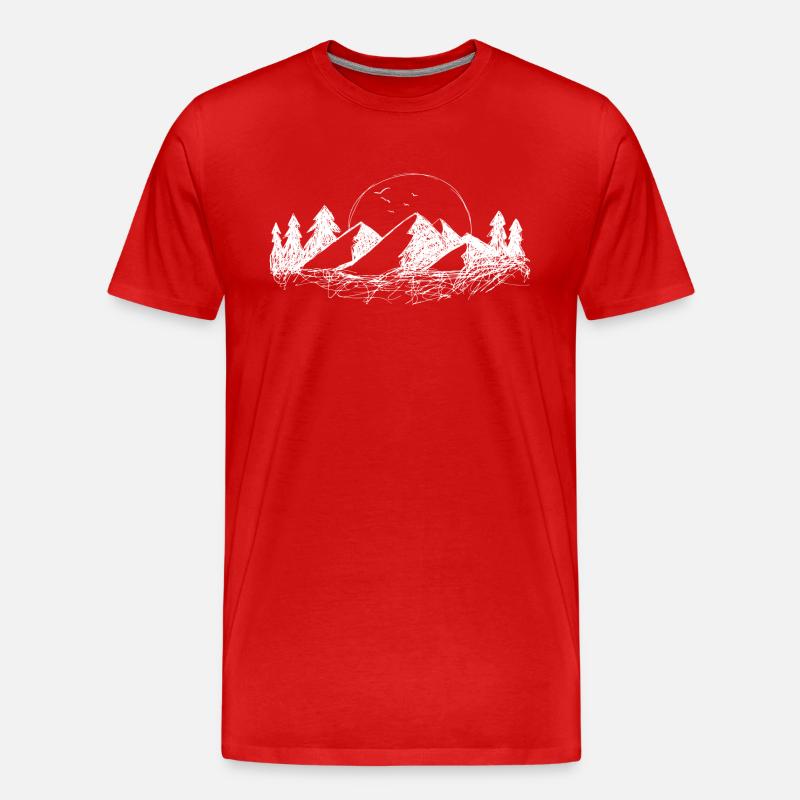 Landscape - Männer Premium Bio T-Shirt - Rot