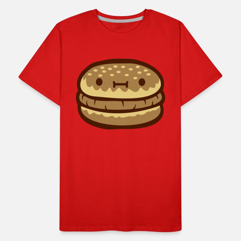 Cute face cheeseburger Men's Premium Organic T-Shirt