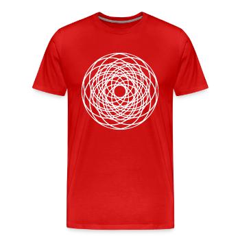 Cercle géométrique Mandala - T-shirt bio Premium Homme - rouge - Devant - Damien (186cm)