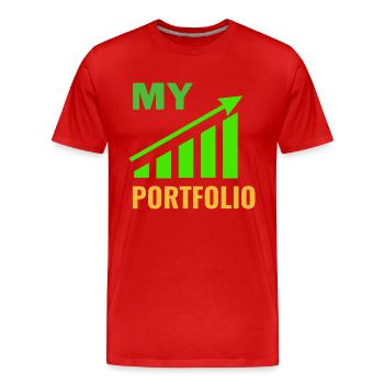 MY PORTFOLIO / Investment, Trading Motiv - Männer Premium Bio T-Shirt - Rot - Vorne - Damien (186cm)