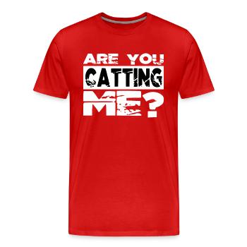 joke anti black cat hoodies and sweatshirts - Men's Premium Organic T-Shirt - red - Front - Damien (186cm)