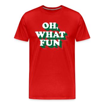 FUN - Männer Premium Bio T-Shirt - Rot - Vorne - Damien (186cm)