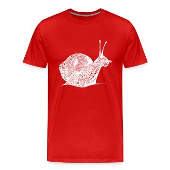 Vintage realistische Schnecke - Männer Premium Bio T-Shirt - Rot - Vorne - Damien (186cm)