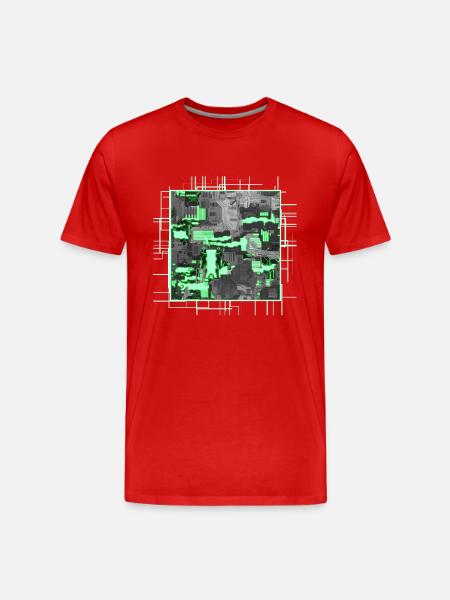 Green Stylized Motherboard - Men's Premium Organic T-Shirt - red