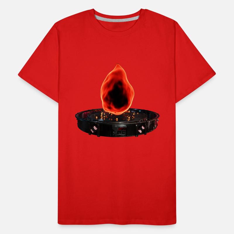 Stylized Fire in Sci-Fi Plataform Men's Premium Organic T-Shirt