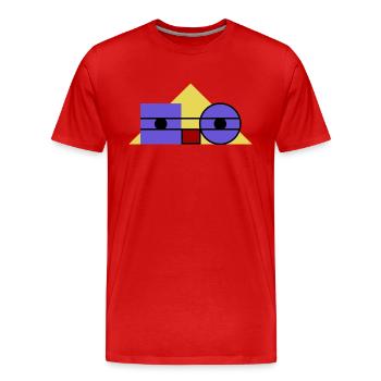 Roboface - le visage de robot nerdy amical - T-shirt bio Premium Homme - rouge - Devant - Damien (186cm)