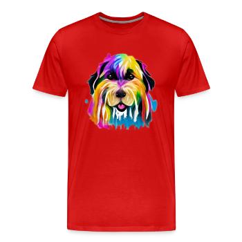 Briard in colour - Men's Premium Organic T-Shirt - red - Front - Damien (186cm)