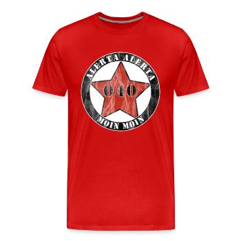 Antifaschistische Aktion Hamburg - Männer Premium Bio T-Shirt - Rot - Vorne - Damien (186cm)