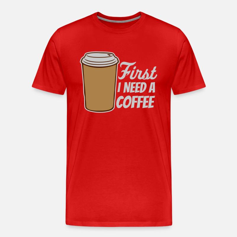 Fist I need Coffee - Männer Premium Bio T-Shirt - Rot
