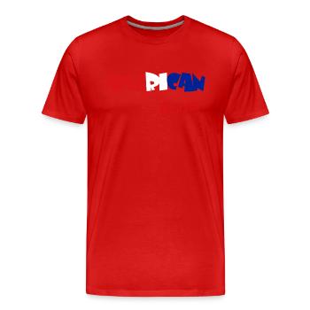 America Roots America - Männer Premium Bio T-Shirt - Rot - Vorne - Damien (186cm)