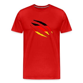 Deutschland - Männer Premium Bio T-Shirt - Rot - Vorne - Damien (186cm)
