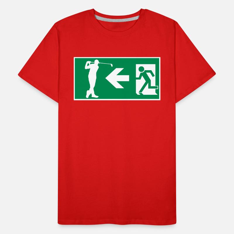 Emergency exit to golf course Golf Hobby Design Men's Premium Organic T-Shirt