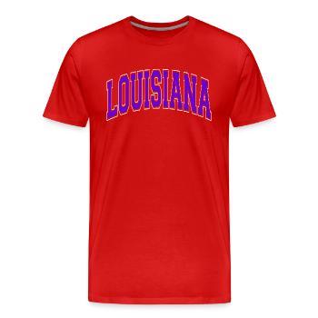 Louisiana - Men's Premium Organic T-Shirt - red - Front - Damien (186cm)