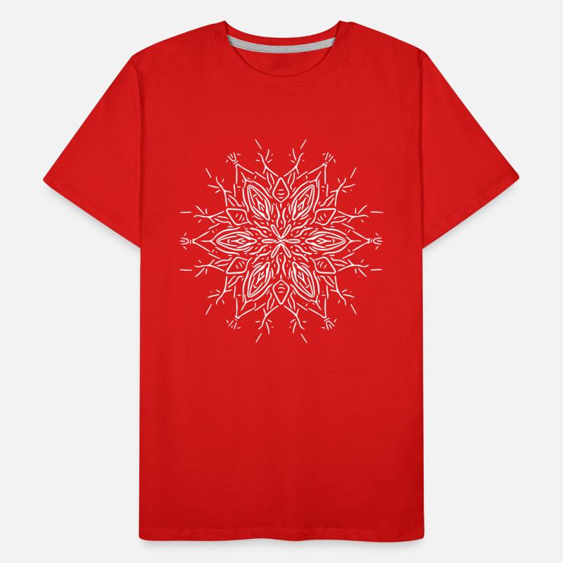 Mandala Flower Lines Shape Pattern T-shirt bio Premium Homme