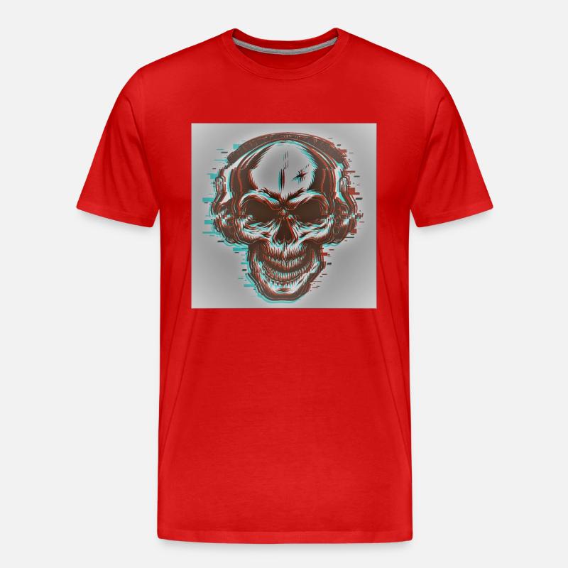 skull - Männer Premium Bio T-Shirt - Rot
