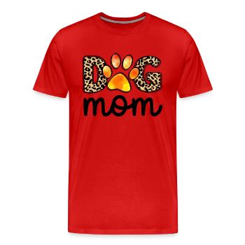 Chiens Maman Mère MamanMe Vie Travail Enfants Enfant - T-shirt bio Premium Homme - rouge - Devant - Damien (186cm)