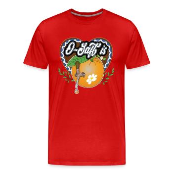 O jus est! Cadeau - T-shirt bio Premium Homme - rouge - Devant - Damien (186cm)