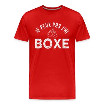 J peux pas j ai boxe Cadeau cool boxe - T-shirt bio Premium Homme - rouge - Devant - Damien (186cm)