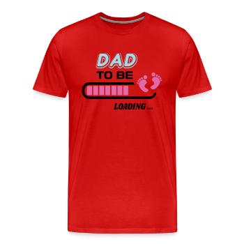Dad to be. Wait birth gift - Men's Premium Organic T-Shirt - red - Front - Damien (186cm)