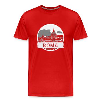 Roma City - Men's Premium Organic T-Shirt - red - Front - Damien (186cm)