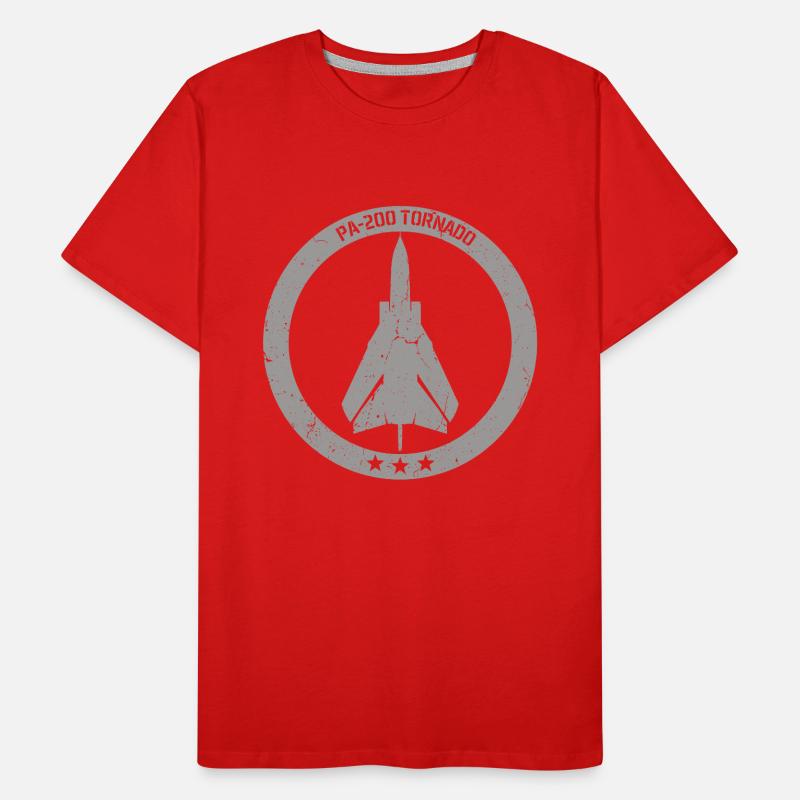 Tornado Flugzeug Militär Luftfahrt Emblem Patch Männer Premium Bio T-Shirt