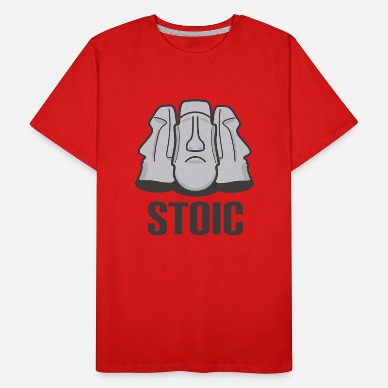 Stoic Stoicism Moai Easter Island Statues Men's Premium Organic T-Shirt