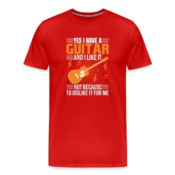 Yes I have Guitar And I Like It - Men's Premium Organic T-Shirt - red - Front - Damien (186cm)