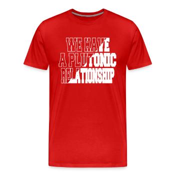 Voyage spatial présent heureux conspiration terre - T-shirt bio Premium Homme - rouge - Devant - Damien (186cm)