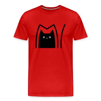 Katze_Comic_Style - Männer Premium Bio T-Shirt - Rot - Vorne - Damien (186cm)