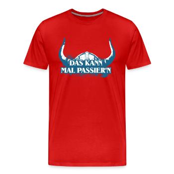 DAS KANN MAL PASSIEREN Wikinger Helm - Männer Premium Bio T-Shirt - Rot - Vorne - Damien (186cm)