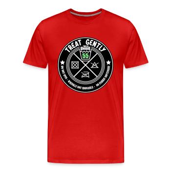 Gentle treatment Unique piece is 55 | Colors can be changed - Men's Premium Organic T-Shirt - red - Front - Damien (186cm)