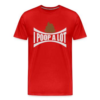 Je fais beaucoup caca - T-shirt bio Premium Homme - rouge - Devant - Damien (186cm)