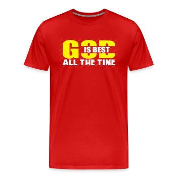Dieu est le meilleur tout le temps - T-shirt bio Premium Homme - rouge - Devant - Damien (186cm)