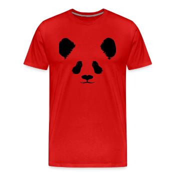 Visage de panda - T-shirt bio Premium Homme - rouge - Devant - Damien (186cm)