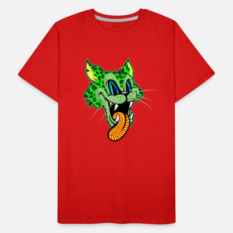 Leopard Green Comic Psychédélique T-shirt bio Premium Homme