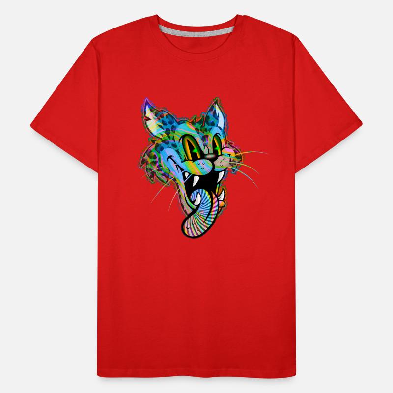 Leopard Comic Psychédélique T-shirt bio Premium Homme