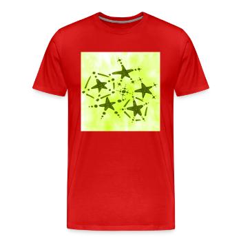 5 ÉTOILES JAUNE SOURIANT - T-shirt bio Premium Homme - rouge - Devant - Damien (186cm)